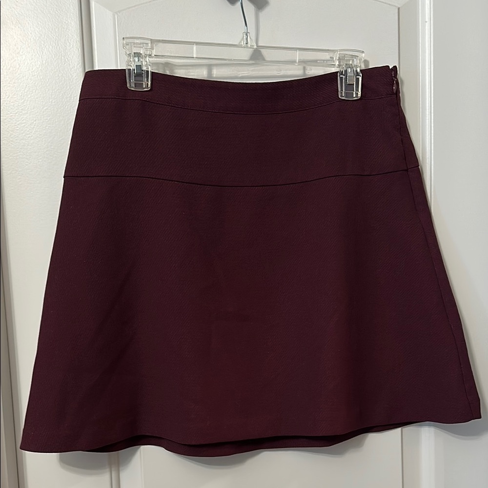 Elegant Burgundy A-Line Skirt